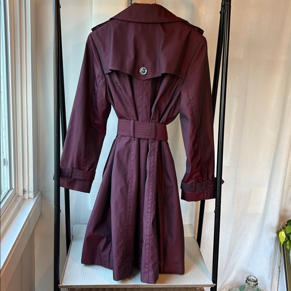 London Fog Women's Deep Burgundy Trench Coat - Picture 2 of 6